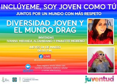 Alistan webinar “Diversidad joven y el mundo drag” en Isla Mujeres