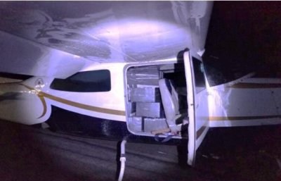 Ejército Mexicano, Fuerza Aérea Mexicana y Guardia Nacional aseguran aeronave con aproximadamente 469 kilogramos de posible cocaína en Sinaloa.