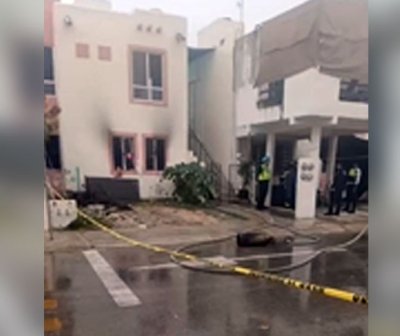 Explota tanque de gas en una casa en Playa del Carmen