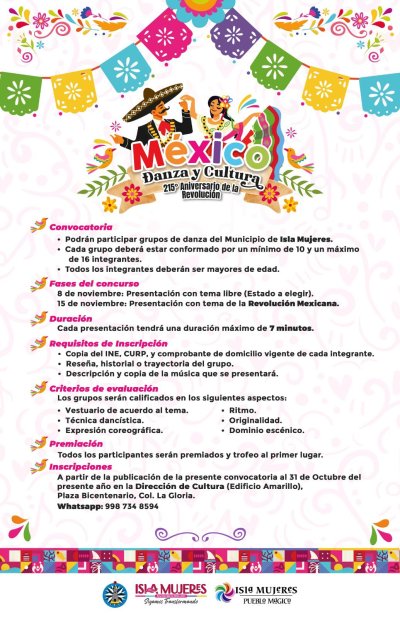 Gobierno de Isla Mujeres invita a grupos de baile a participar en el concurso “México Danza y Cultura”