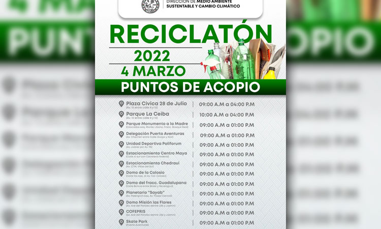Inicia Reciclatón 2022 en Solidaridad con 13 puntos de acopio