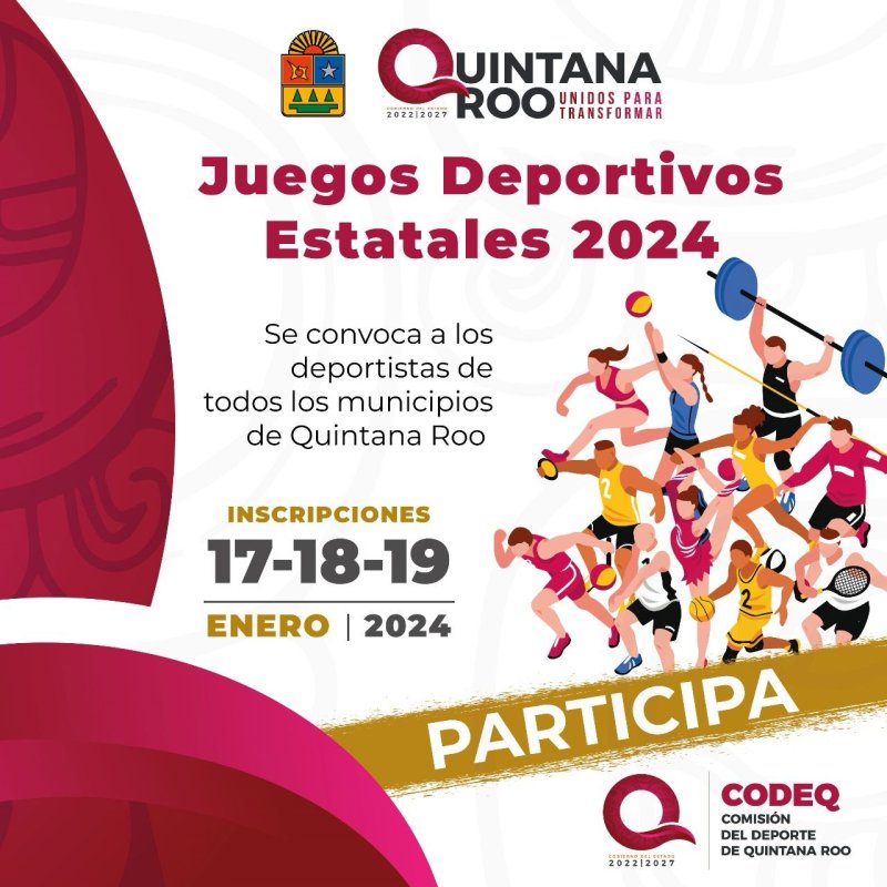 Lanza CODEQ convocatoria para disputar los Juegos Deportivos Estatales 2024